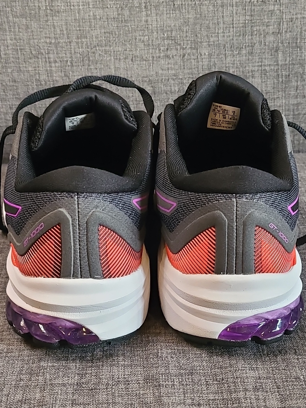 ASICS Women's Gray Running Shoes with Purple Accents - Picture 7 of 14